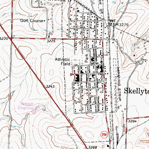Topographic Map of Skellytown Elementary School, TX