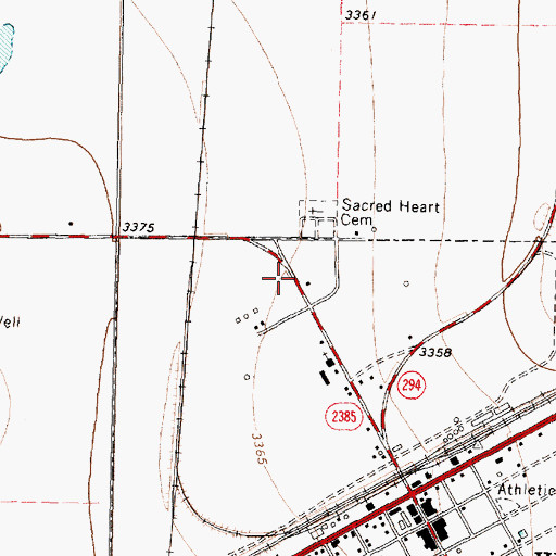 Topographic Map of White Deer Elementary School, TX