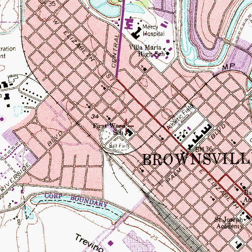 Topographic Map of Skinner Elementary School, TX