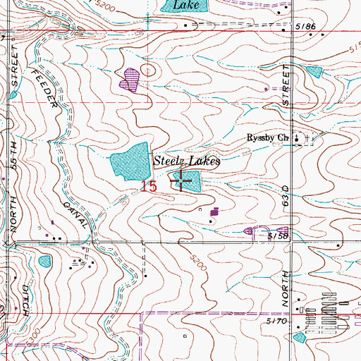 Topographic Map of Steele Brothers Reservoir Number 2, CO