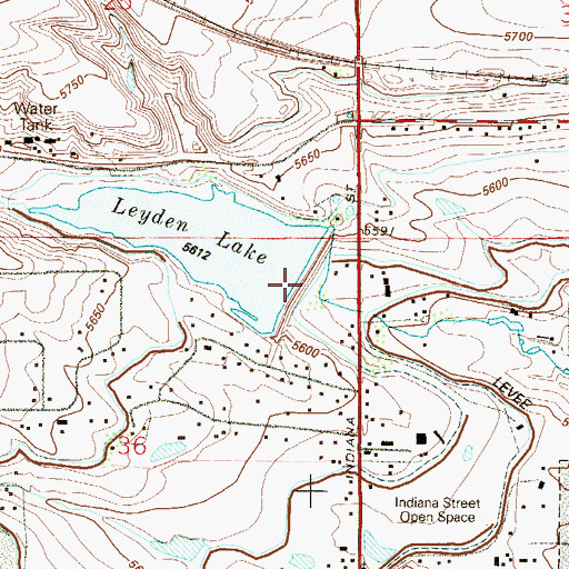 Topographic Map of Leyden Dam, CO