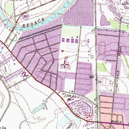 Topographic Map of Pace High School, TX