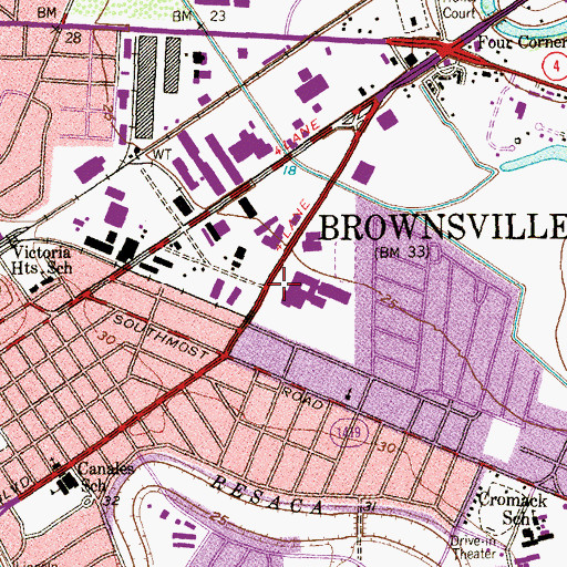 Topographic Map of Porter High School, TX