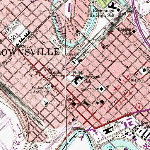 Topographic Map of Putegnat Elementary School, TX