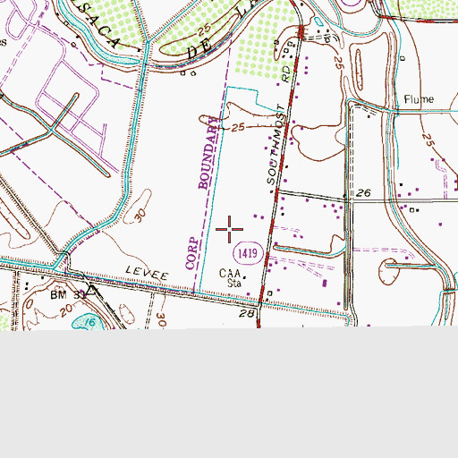 Topographic Map of Besteiro Junior Middle School, TX