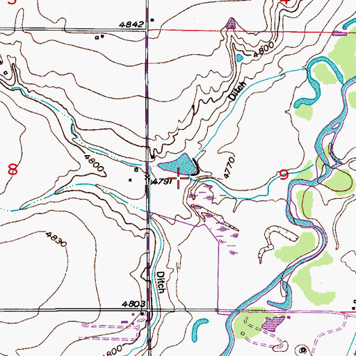 Topographic Map of B L Swift Dam, CO