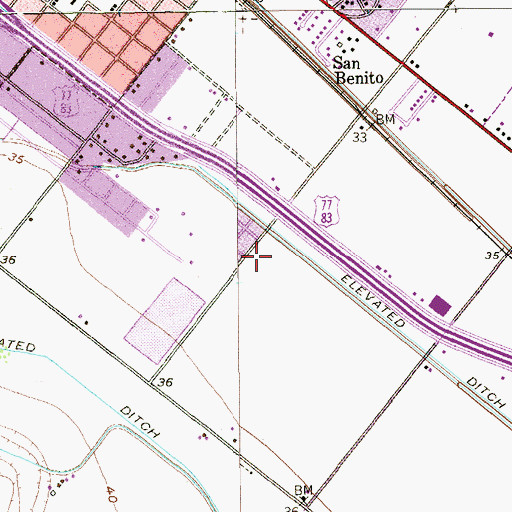 Topographic Map of Raul Garza Jr Elementary School, TX