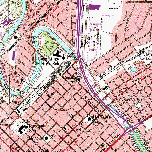 Topographic Map of Resaca Elementary School, TX