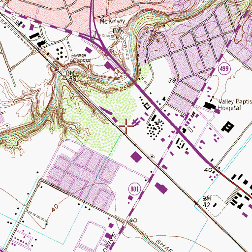Topographic Map of Harlingen Secondary Alternative Center, TX