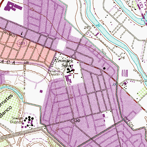 Topographic Map of Josephine Castaneda Elementary School, TX