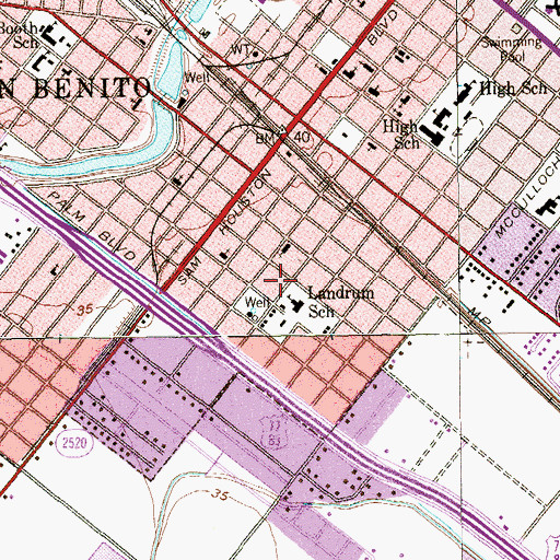 Topographic Map of Landrum Elementary School, TX