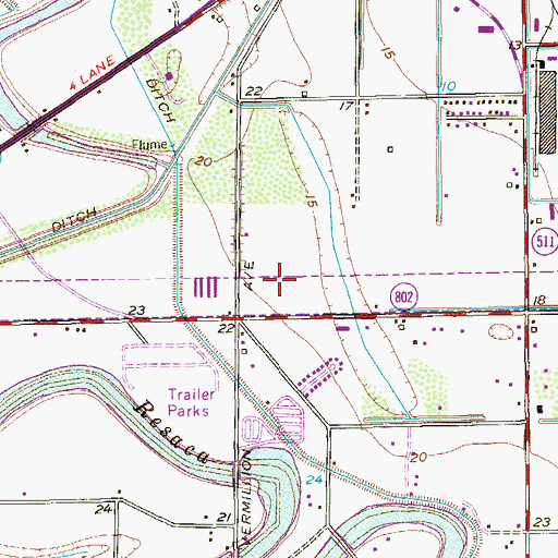 Topographic Map of Rivera High School, TX