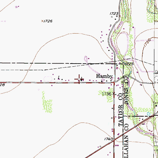 Topographic Map of Hamby Elementary School, TX
