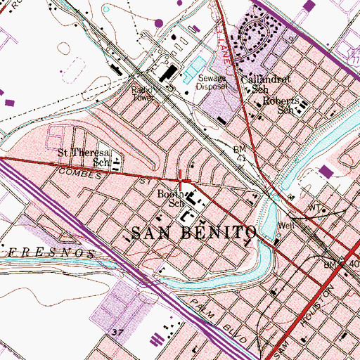 Topographic Map of Fred Booth Elementary School - North, TX