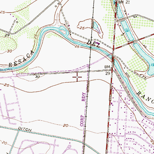 Topographic Map of Burns Elementary School, TX