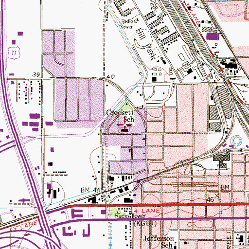 Topographic Map of Crockett Elementary School, TX