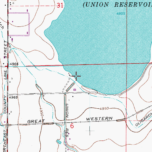 Topographic Map of Union Reservoir, CO