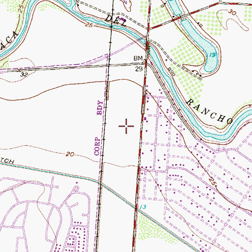Topographic Map of Filemon B Vela Middle School, TX
