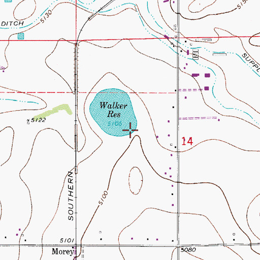 Topographic Map of Walker Dam, CO