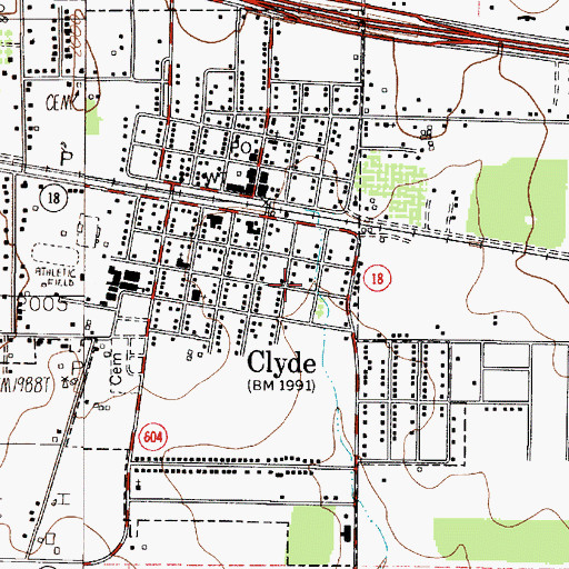 Topographic Map of Clyde High School, TX
