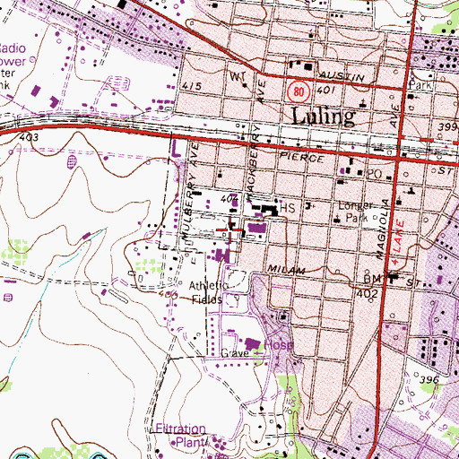 Topographic Map of Leonard Shanklin Elementary School, TX