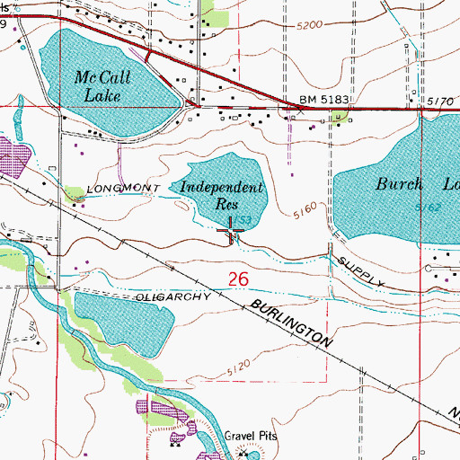 Topographic Map of Independent Dam, CO