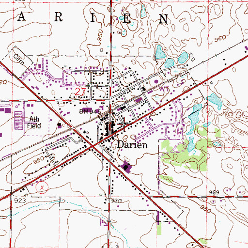 Topographic Map of Community Baptist Church, WI