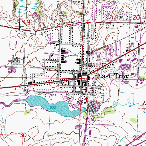 Topographic Map of First Congregational Church, WI