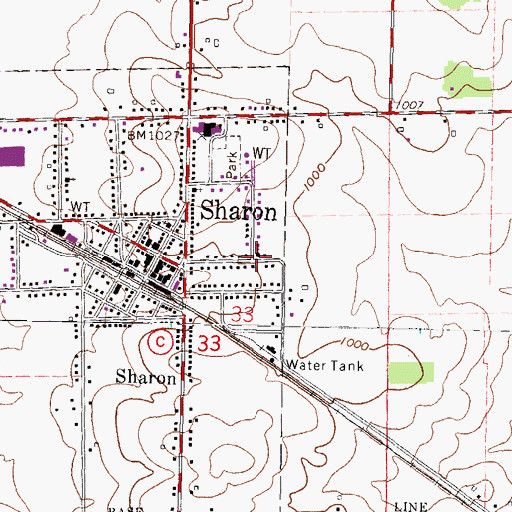 Topographic Map of Saint Catherine Catholic Church, WI