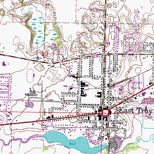 Topographic Map of Saint Peter Catholic Church, WI