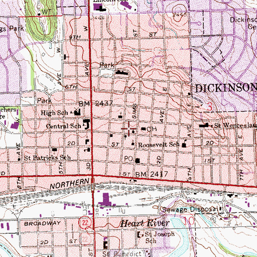 Topographic Map of Redeemer Lutheran Church, ND