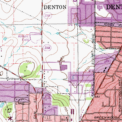 Topographic Map of Strickland Middle School, TX