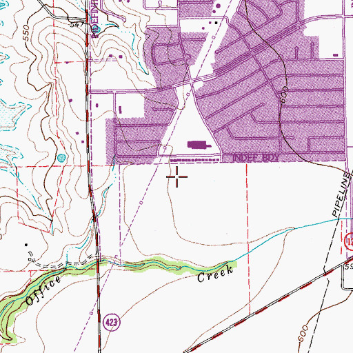 Topographic Map of The Colony High School, TX