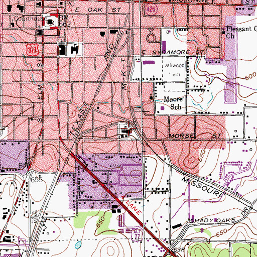 Topographic Map of Touchstone Academy, TX