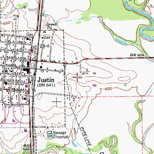 Topographic Map of W R Hatfield Intermediate School, TX