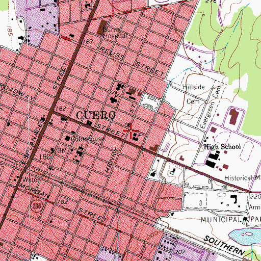 Topographic Map of French Elementary School, TX