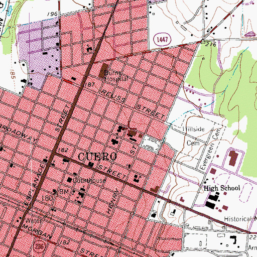 Topographic Map of Hunt Elementary School, TX