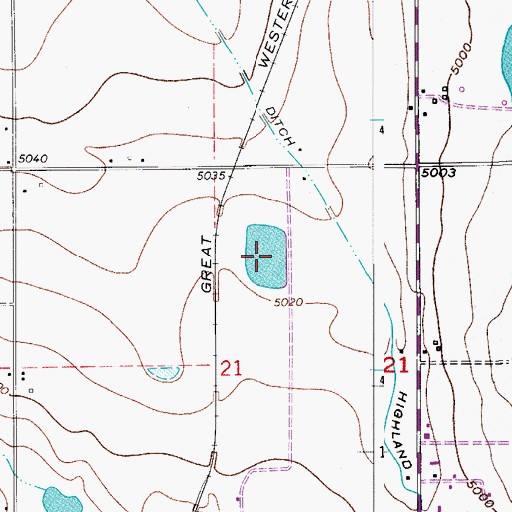Topographic Map of Logan Reservoir, CO