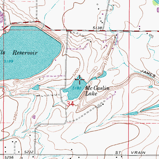 Topographic Map of McCaslin Dam, CO
