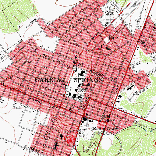 Topographic Map of North Elementary School, TX