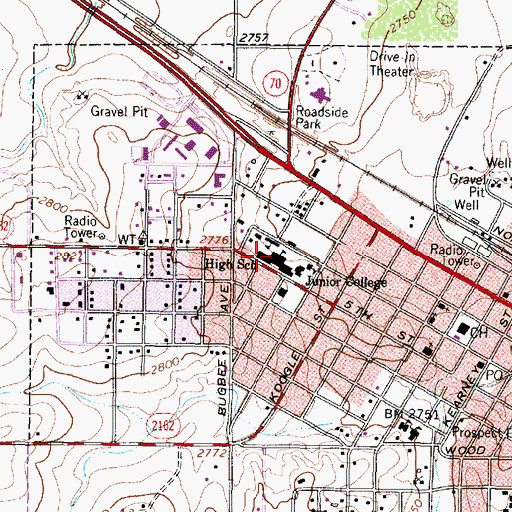 Topographic Map of Clarendon Elementary School, TX