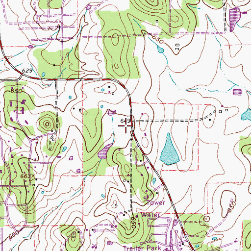 Topographic Map of Houston Elementary School, TX