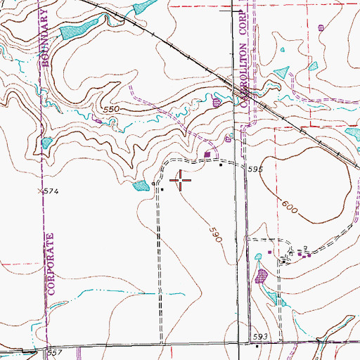Topographic Map of Indian Creek Elementary School, TX