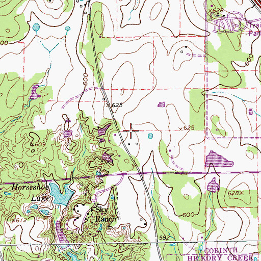 Topographic Map of Lake Dallas High School, TX