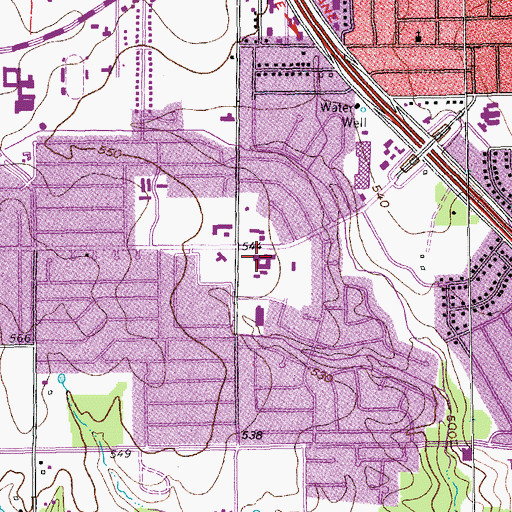 Topographic Map of Lakeland Elementary School, TX