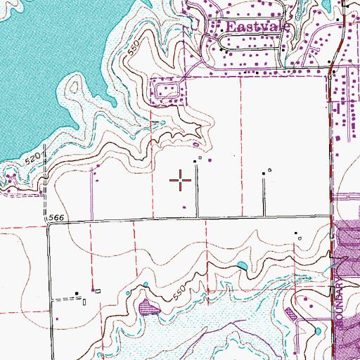 Topographic Map of Lakeview Middle School, TX