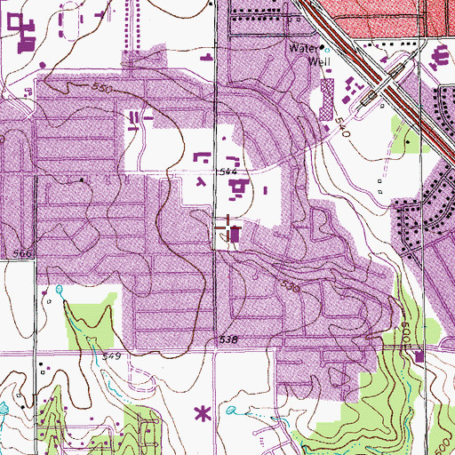 Topographic Map of Lewisville Education Center, TX
