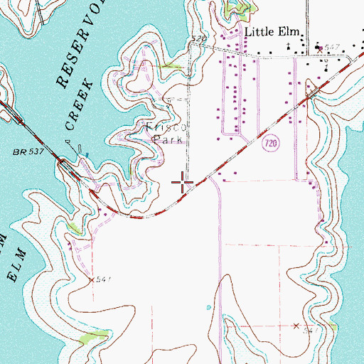 Topographic Map of Little Elm Intermediate School, TX
