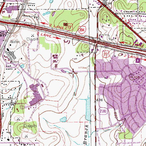 Topographic Map of McMath Middle School, TX