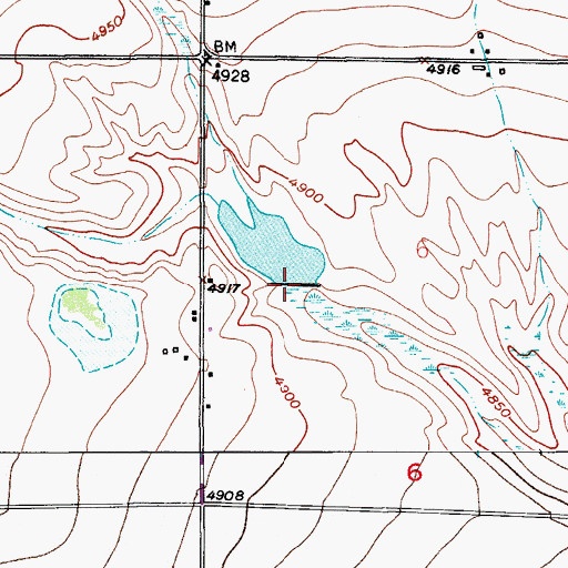 Topographic Map of Miantenoma Dam, CO